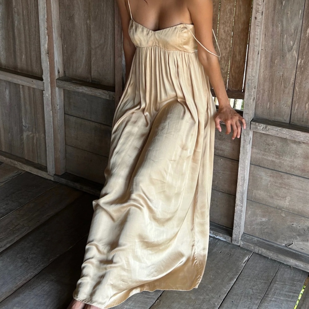 Elegant Cream Maxi Dress